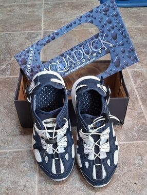 Women's Navy and White Water Shoes - Secure Quick-Lace